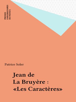 cover image of Jean de La Bruyère